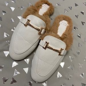NEVER WORN White Fur Loafer, Size 37